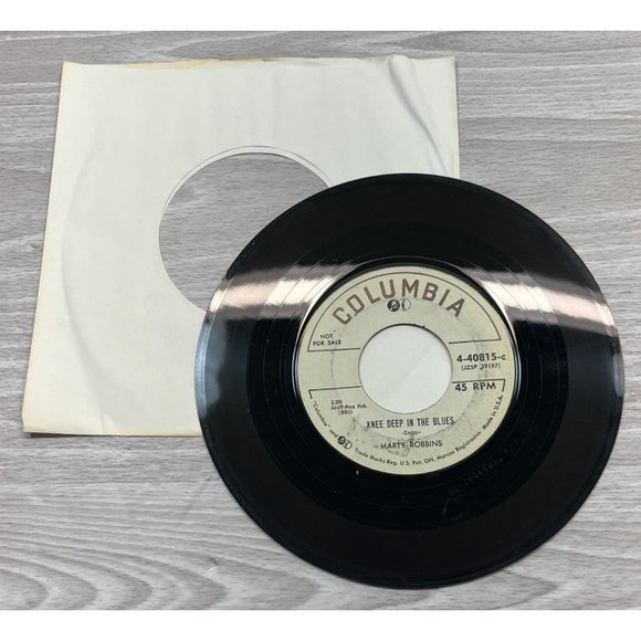 Marty Robbins Knee Deep in the Blues /Same Two Lips 45 Rockabilly Columbia Promo - Picture 3 of 4
